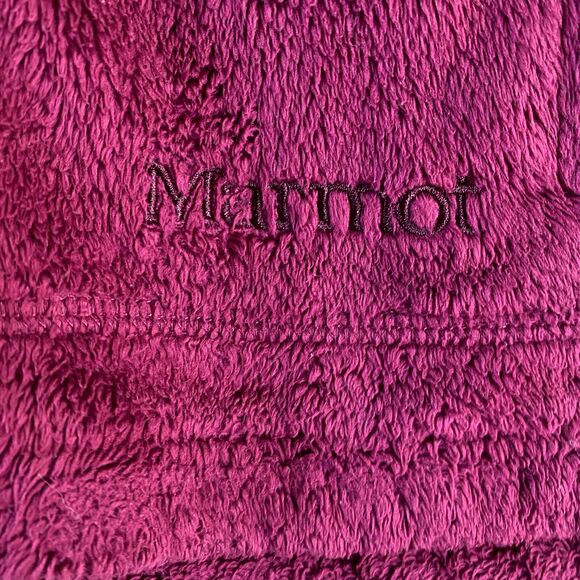 Marmot Fleece Jacket Full Zip Up XS Burgundy Hooded Casual Warm Layering - Picture 3 of 10